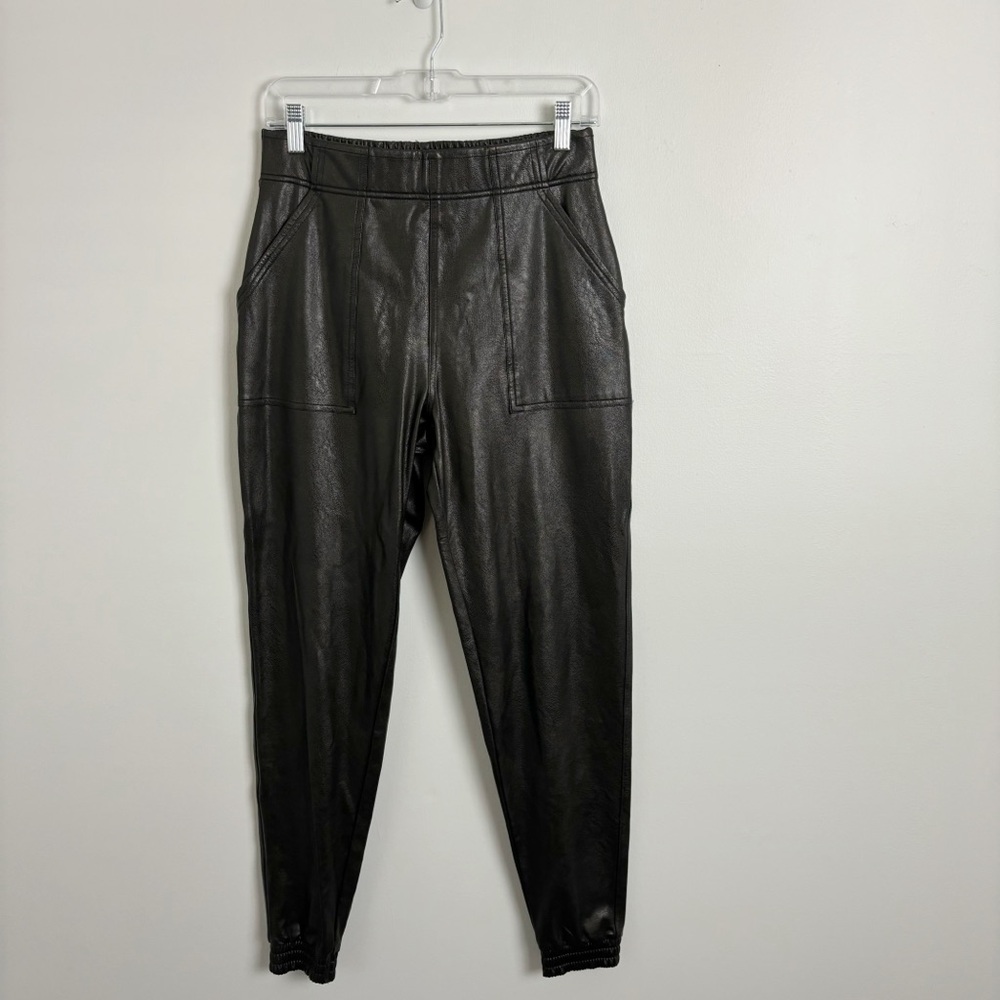 SPANX Faux Leather Leggings Joggers Size Small